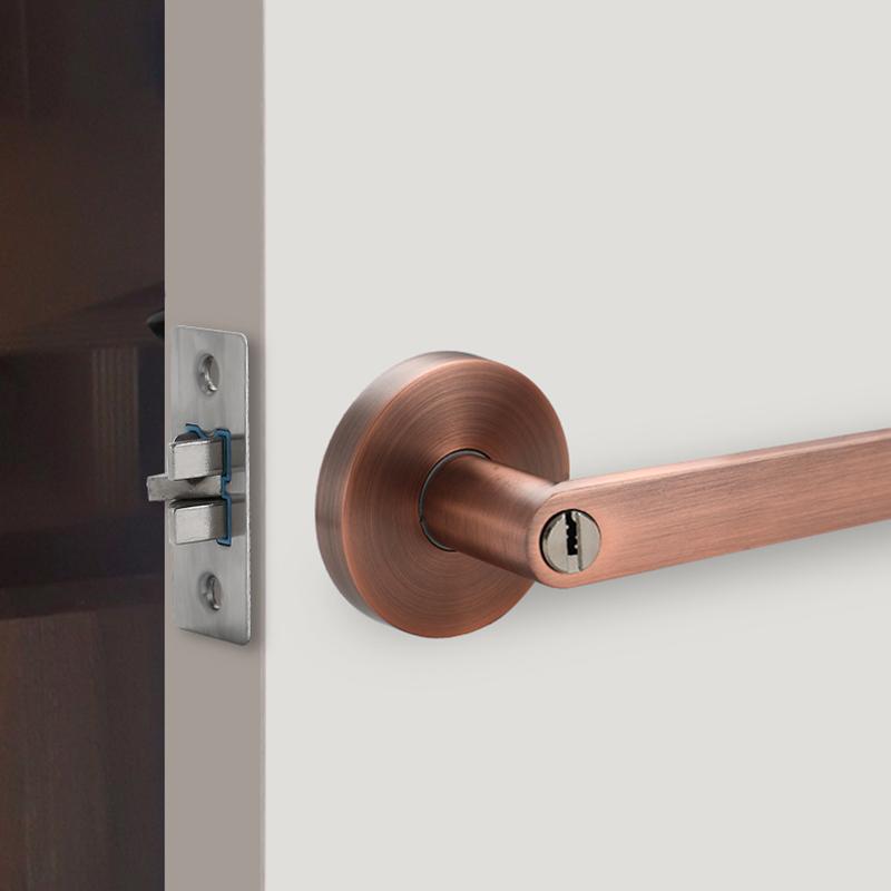 Door Handle Door Lock High-Grade Zinc Alloy Replacement Spherical Lock Bedroom Bathroom Three-Bar Door Lock Hardware