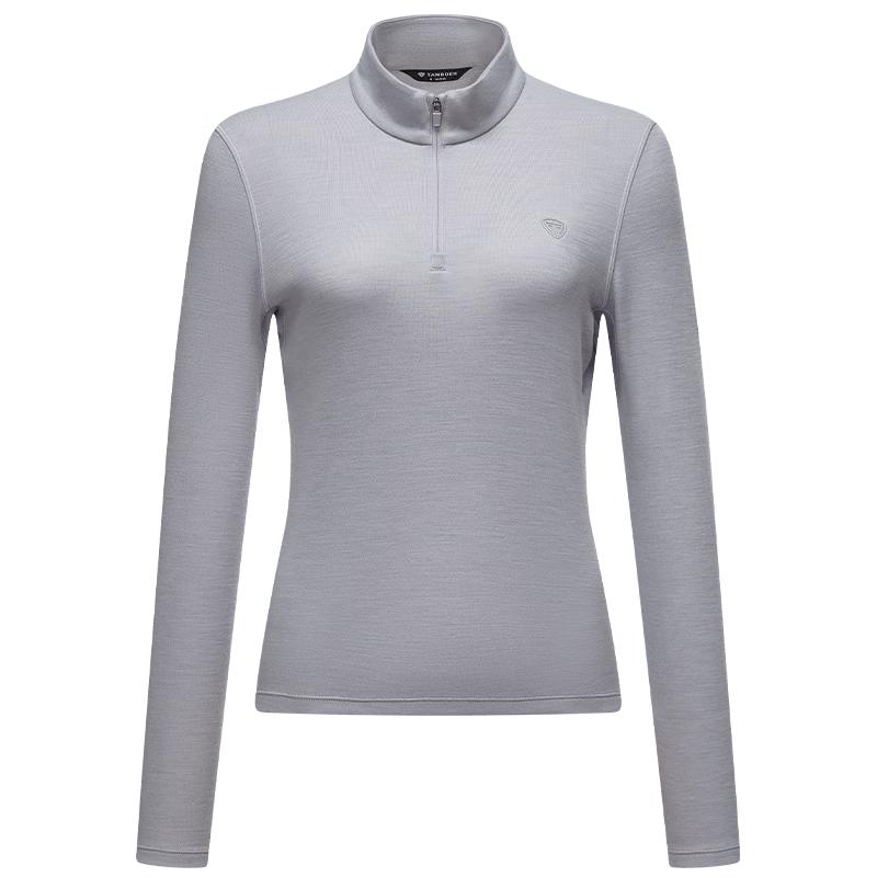 Tanboer Women's Mock Neck Wool Blend Short Sweatshirt