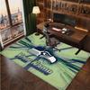 Seattle Seahawks Personalized Crystal Velvet Carpet, Customized Name Text Soft Anti‑Slip Rug for Living Room Bedroom