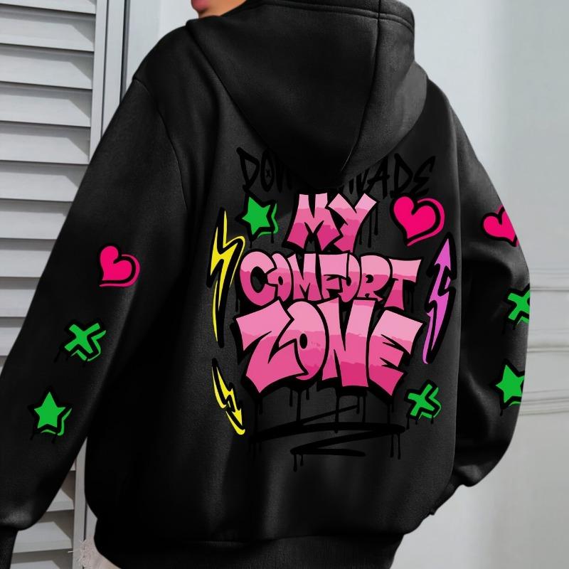 Høst Vinter Langermet Kjærlighetsbrev 2D Trykket Herre Dame Hettegenser Stor Størrelse Allsidig Mote Sport Hettegensere og Sweatshirts Unisex