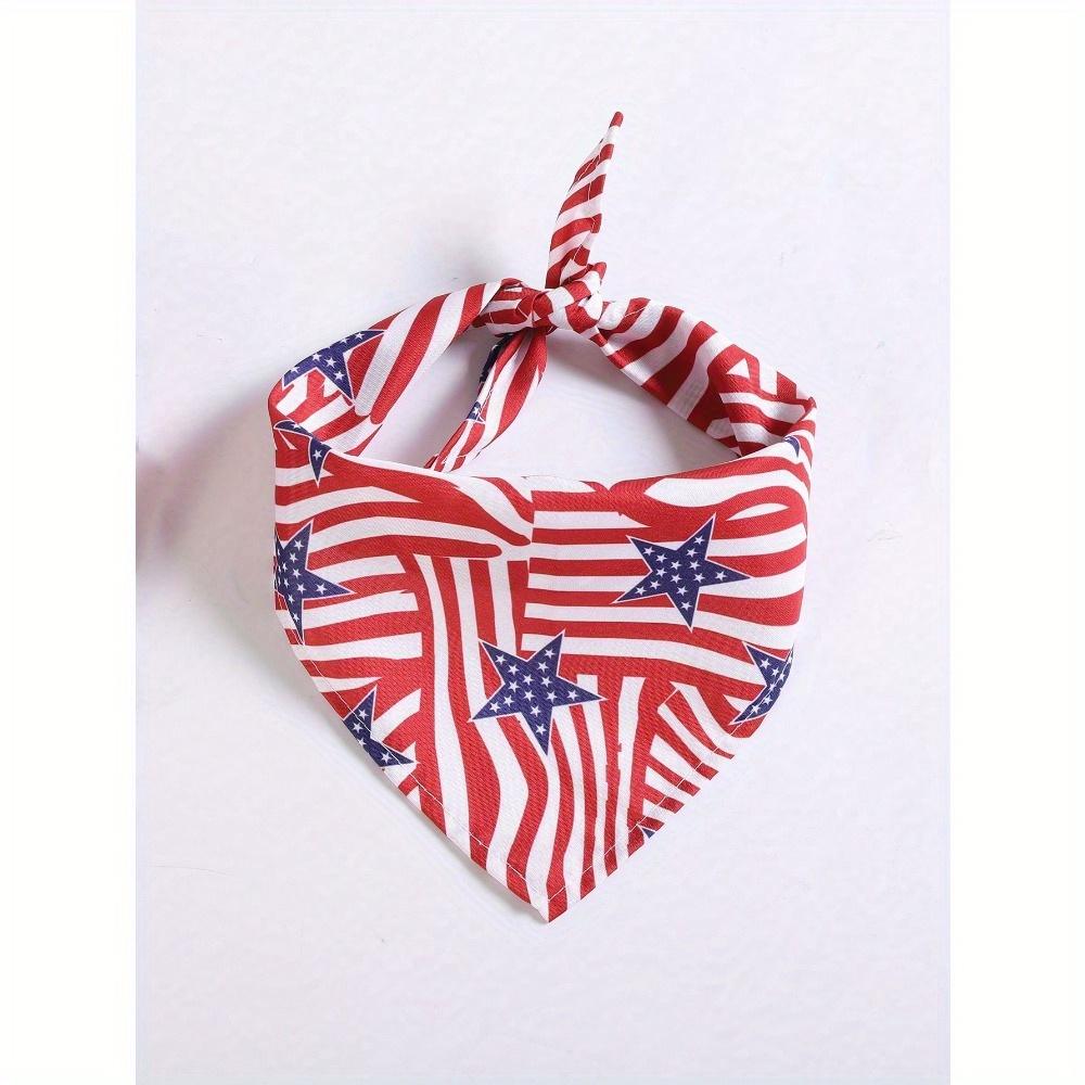65cm Extra Large Independence Day Pet Triangle Bandana, American Flag Print Dog Bib, Cat Dog Scarf