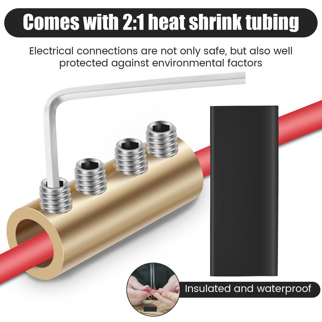 10pcs Circuit Wiring Terminal Nut Kit with 10 Heating Heads Copper Wire Connector Nut Kit Automotive Splicing Wiring Connector