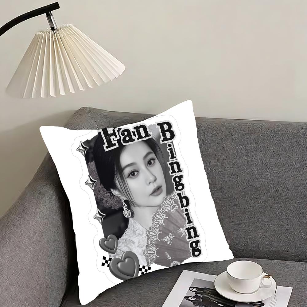 Chinese Actor FFan Bingbing Cushion Cover Elegant Comfort Pillowcase Sofa Bed Doublesided Printed Invisible Zipper Home Decor