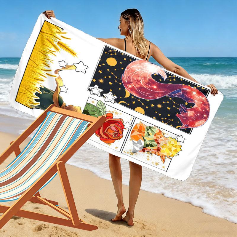Little Prince Hush Print Beach Towel, Large Soft Quick Dry Towel for Beach Camping Swimming
