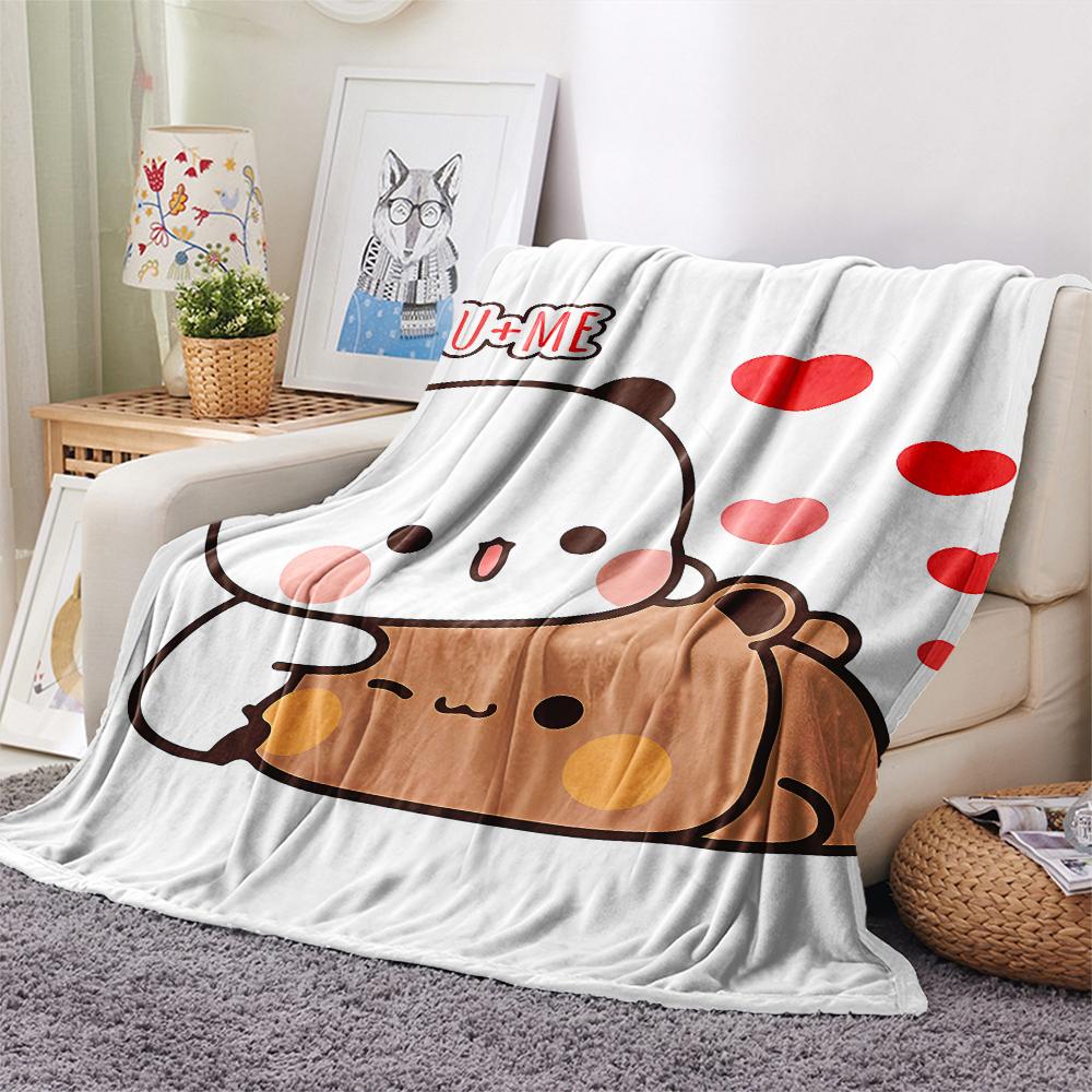 1PC Bubu Dudu Print Flannel Blanket, High quality All Seasons, Home Decor, Warmth and Comfort, Perfect for Christmas Gifts