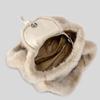 Luxury Faux Fur Handbag Women Fashi Winter Bucket Shoulder Crossbody Bag Korean Style Soft Fluffy Purse