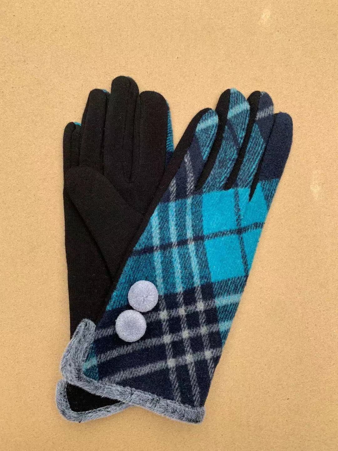 

Fashion Velvet Fashion Warm Finger Gloves, Outdoor Riding Women S Gloves One size озеро синього кольору