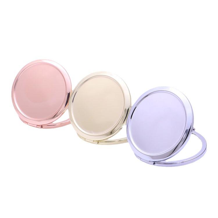 Concave Bottom Portable Double-Sided Folding Metal Makeup Mirror