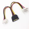 20cm Power Extension Cable SATA 15pin Male To Molex IDE Dual Big 4pin Female Cable Adapter for HDD Hard Drive