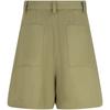Calvin Klein Solid Color Mid-Rise Belted Pleated A-Line Casual Shorts Women shorts Sage-Green J223327