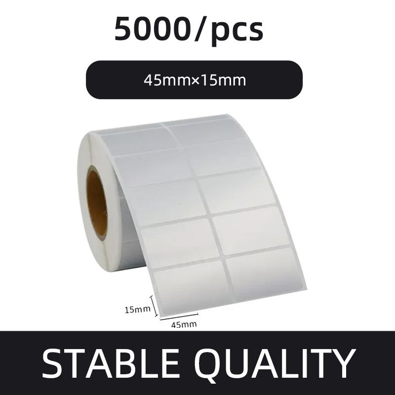 Etiqueta de código de barras PET prata fosca 20 30 40 50 60 70 80 90 100 Fita de transferência térmica Impressora de adesivos