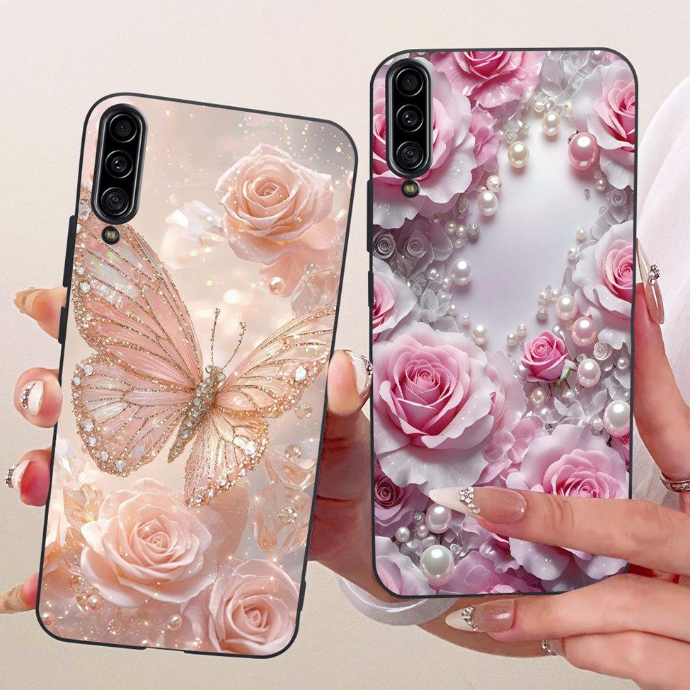 Pour Samsung Galaxy A90 5G Coque Silicone Mignon Mode Fleurs Peinte Drôle Coquille Pour Samsung A90 5G SM-A908B SM-A908N SM-A9080