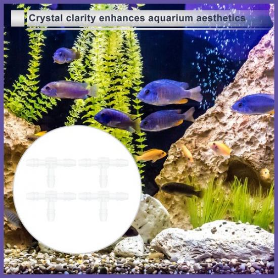 Plastic Hose Barb Fitting 764" T 3 Way Splicer Joint Aquarium PP Clear 4Pcs