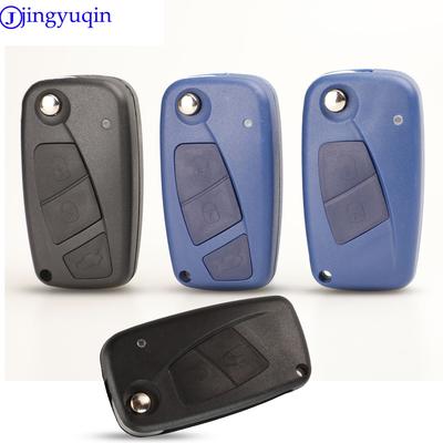 Jingyuqin Remote Folding Car Cover Key Shell Case For Fiat Punto Ducato Stilo Panda Idea Doblo Bravo Keyless Fob 3B
