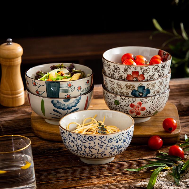 

DeOu XingGuang Hand-Painted Ceramic Rice Bowl Set