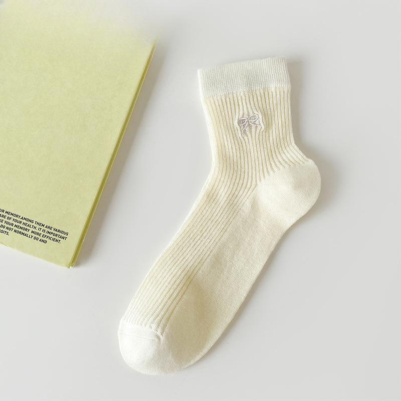 

Женские весенне-летние носки-гольфы из тонкой сетки с бантиком, дышащие, милые, балетные, в рубчик, хлопковые 1 pair жёлтый