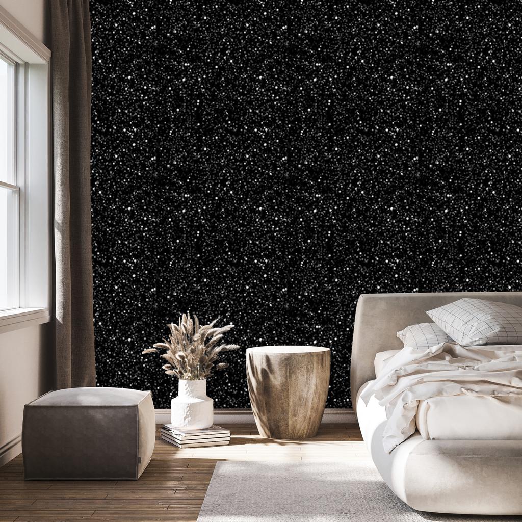 Black glitter wallpaper, black background, black center, 50x1000