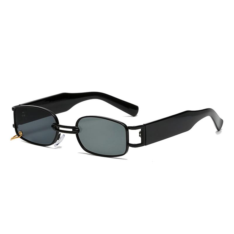 SHAUNA Ins Popular Fashion Small Rectangle Women Luxury Sunglasses Vintage Metal Ring Decoration Men Punk Sun Glasses UV400