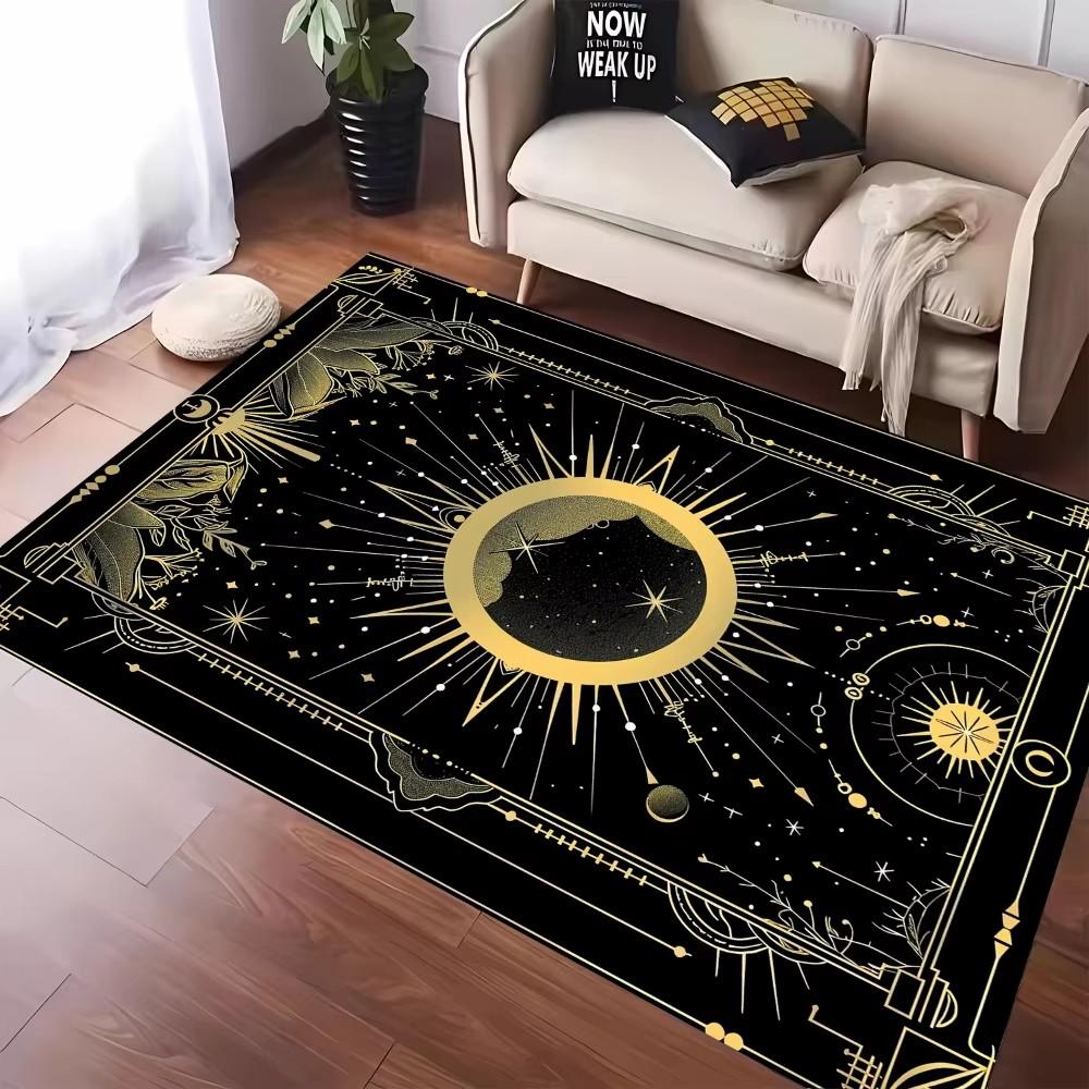 Mystical Tarot Inspired Carpet Featuring Star Moon and Sun Designs Anti-slip Floor Mat for Living Room Bedroom Decor Doormat