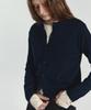 Isibchilwai Wool Round Neck Knit Cardigan (Navy)