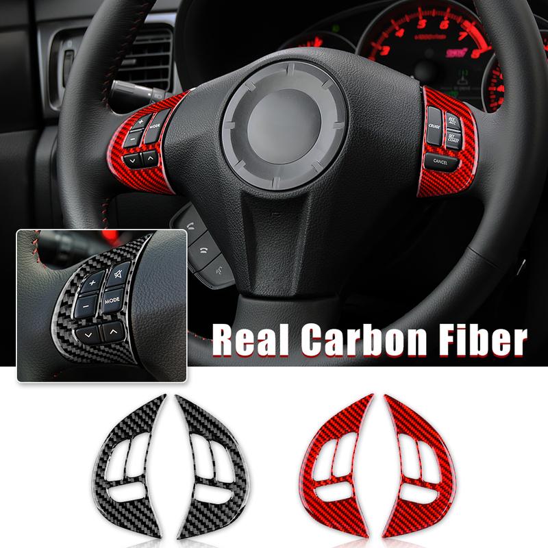 Real Soft Carbon Fiber For Subaru Impreza 2009 2010 2011 Car Steering Wheel Stickers Strip Interior Trim Auto Accessories