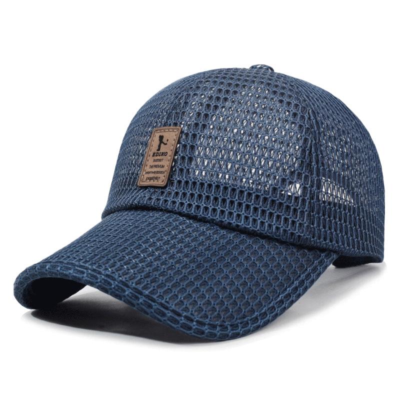 Spring Summer Men's Full Mesh Visor Cap Quick Dry Breathable Sun Protection Hat For Outdoor Fishing Hiking