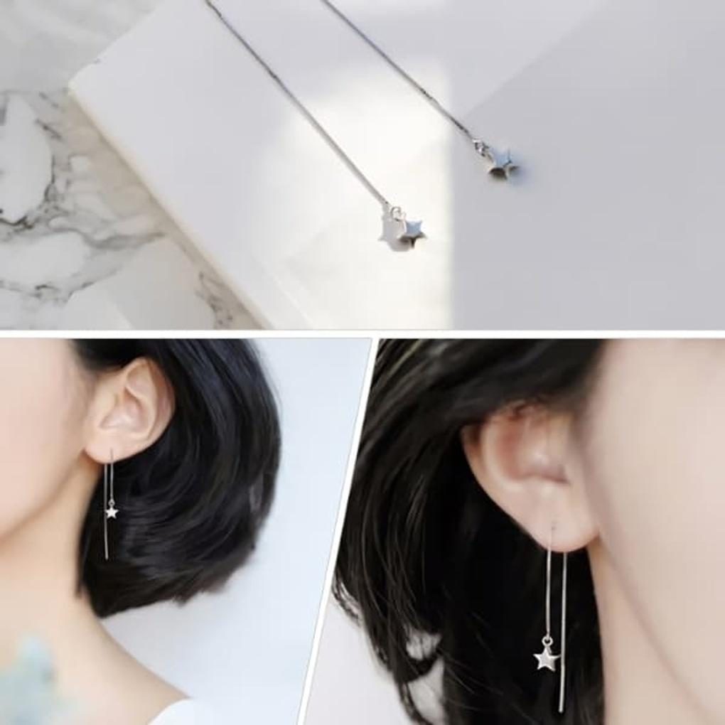 Damen Silbernadel-Ohrringe Täglich W136