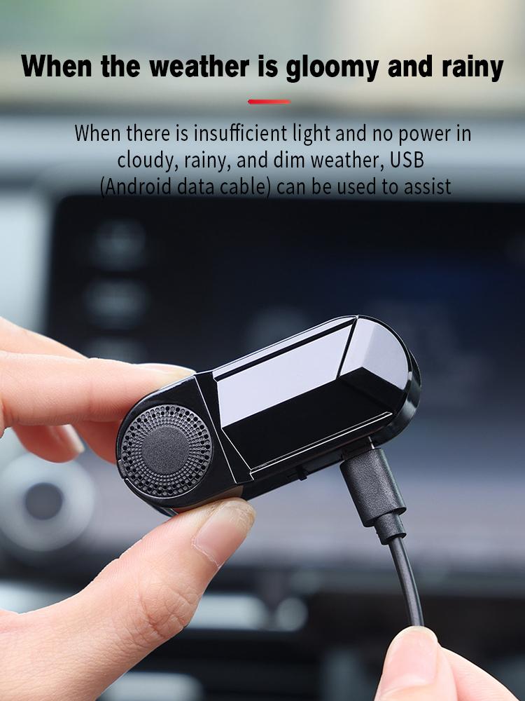 2-in-1 Car Fake Security Light Solar Powered Wireless LED Warning Light Simulated Alarm Car Interior Solar Powered Lamp
