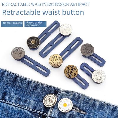 Hebilla de extensión de cintura de metal ajustable para jeans