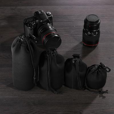 Pochette Sac Housse de Protection pour Objectif d'Appareil Photo en Néoprène Souple Imperméable avec Cordon de Serrage
