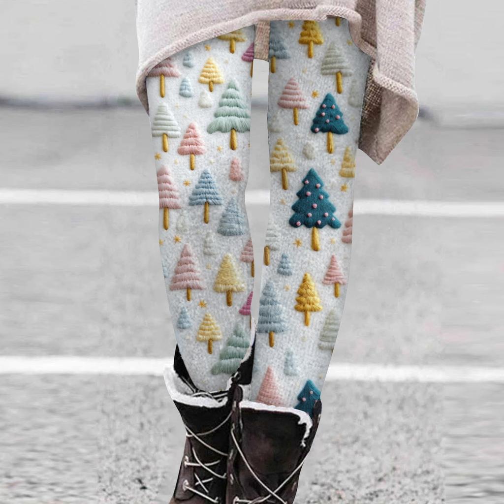 Dámské potištěné kalhoty Elastické měkké bavlněné legíny Ležérní domácí pyžamo