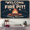 2D Flat Printing Vintage Campfire Backdrop for S'mores Night and Family Gathering Photoshoot