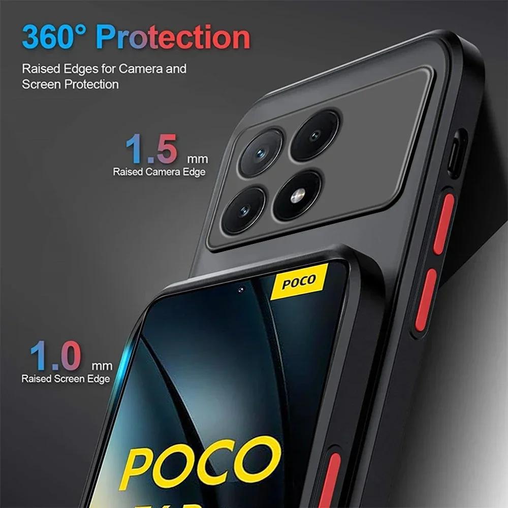 Shockproof Armor Matte Case For Pocophone Poco X7 F6 Pro M6 Plus X6 X5 F5 M3 C71 4G 5G Phone Soft Bumper Hard Cover
