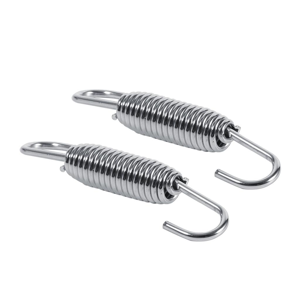 2x Motorcycle Exhaust System Fully Rotatable Mounting Springs Stainless Steel
