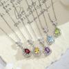 S925 sterling silver drop-shaped natural crystal stone pendant s925 sterling silver butterfly-shaped necklace niche light luxury collarbone chain