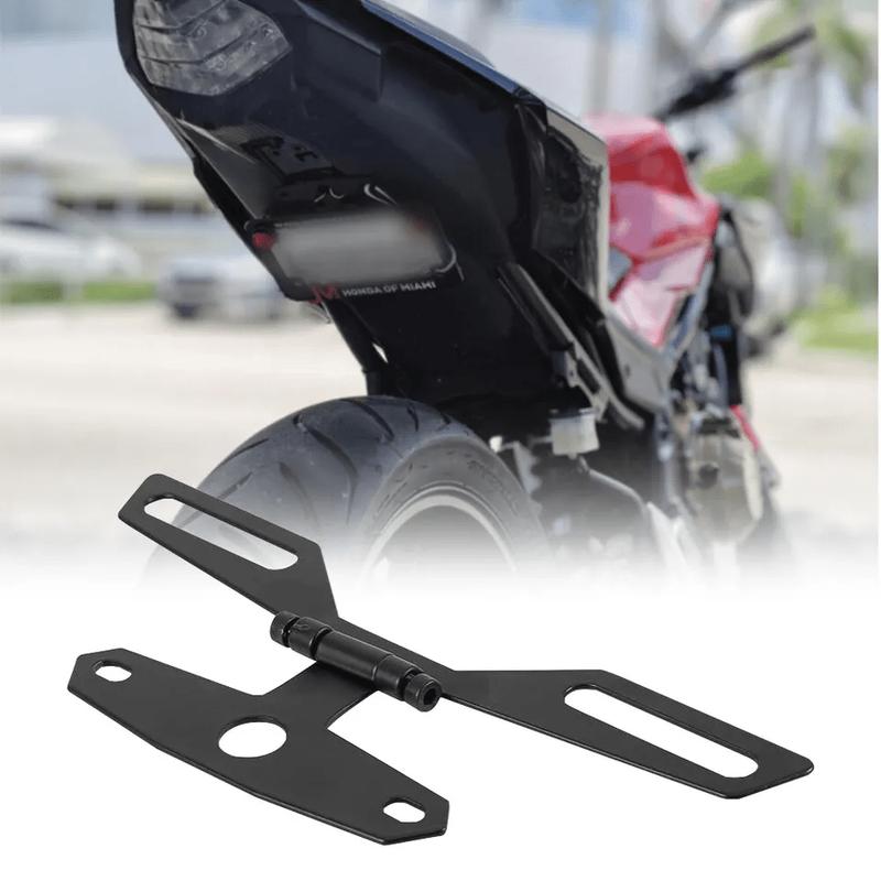 Motorcycle License Plate Bracket Taillight Fixed Folding Number Plate Frame Holder Light Mount  Motorbike Parts