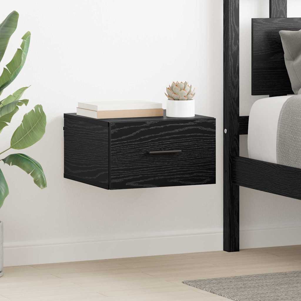 Nightstand Black Oak Effect 35 x 35 x 20 cm Engineered Wood