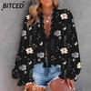 Women's Fashion Casual Long Sleeve V Neck Blouses & Shirts