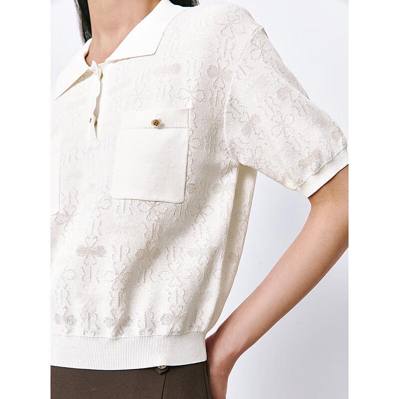 Peacebird Women's Elegant Polo Knit Top