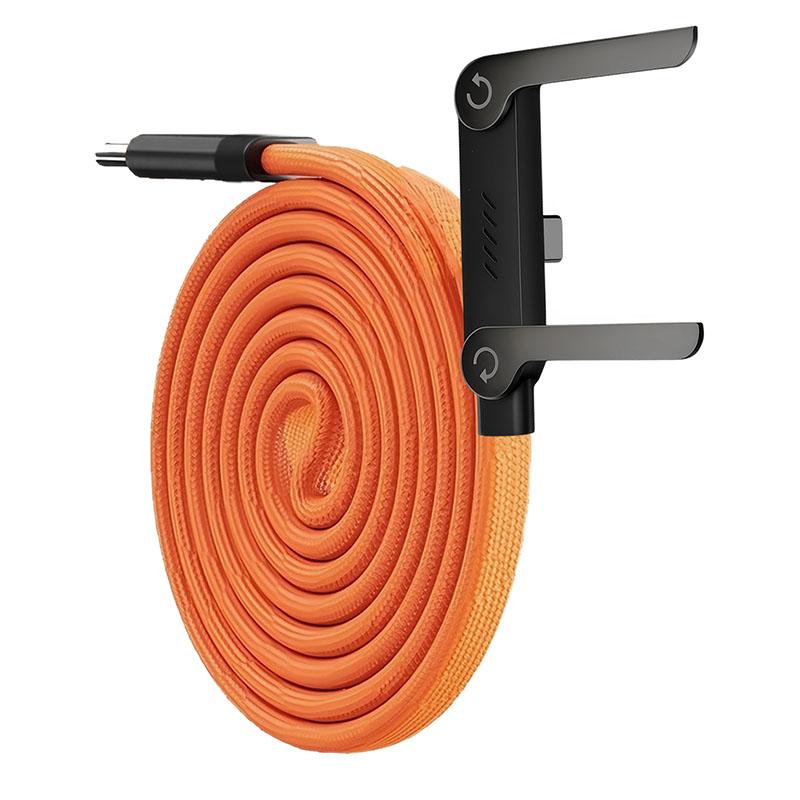 USB Type-C 240W Super Fast Charging Cable 2-in-1 Folding Holder For iPhone 15-17 Android Phone Charger Cable USB To C, C To C