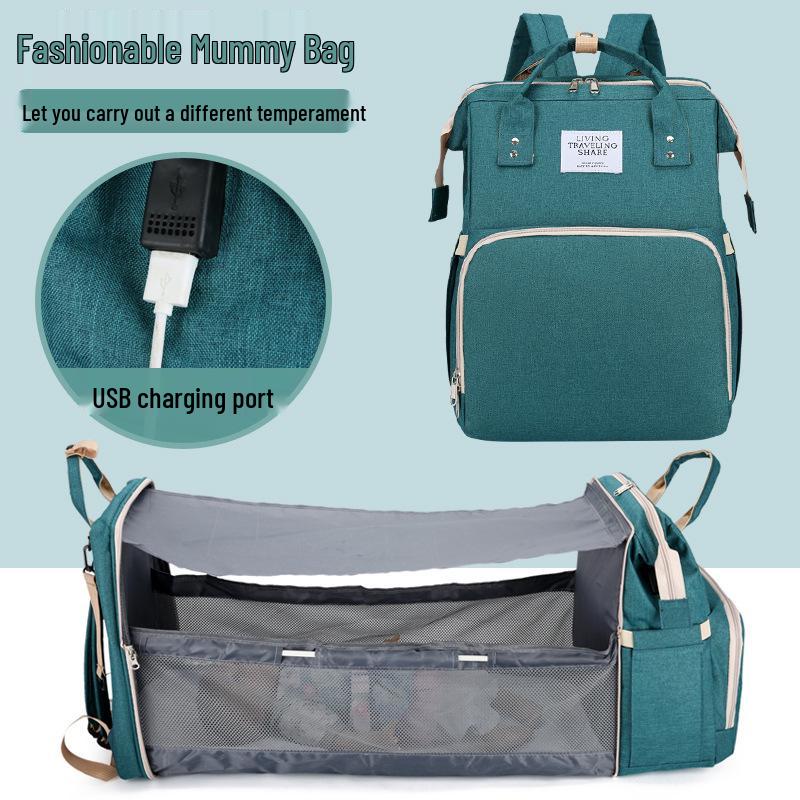 Multipurpose Lightweight Baby Bed and Mommy Travel Bag with Large Capacity and Breast Milk Storage