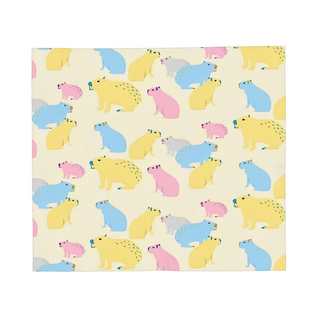 Capybara Cartoon Blanket Fleece Print Multi-function Lightweight Throw Blankets for Sofa Couch Quilt