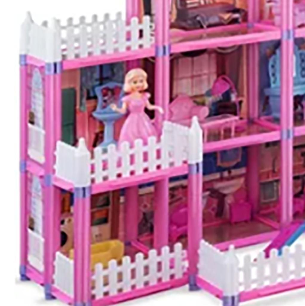 278pcs Doll House Building Toys DIY Assembly Doll Accessories Simulation Castle Building Kit for