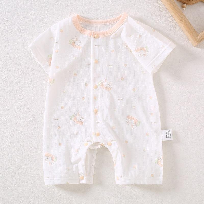 Tute in Cotone Traspirante per Neonati Tuta Estiva a Manica Corta per Neonato Bambino Bambina Tutine Morbide Monopezzo