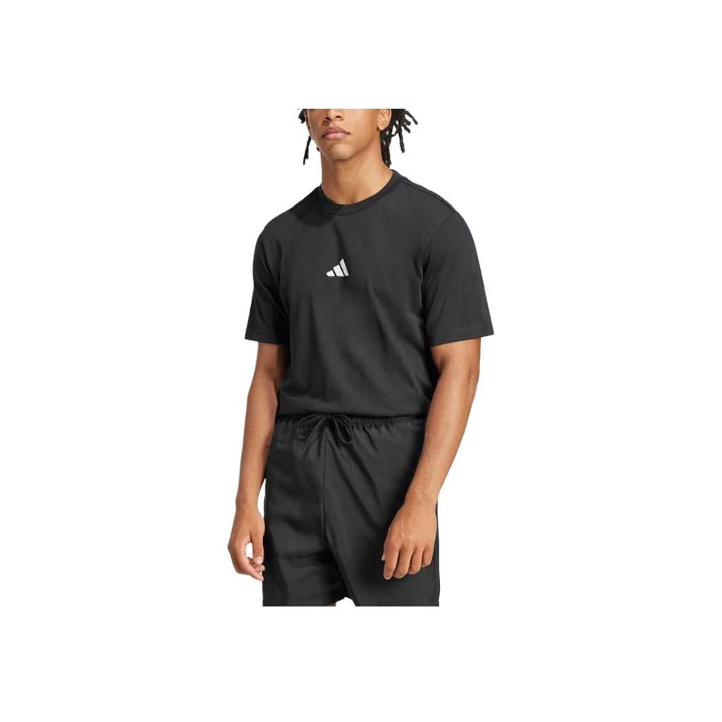 Adidas Essentials Sportswear Logo Crew Neck Short Sleeve T-Shirt Men Tops Black JE9024
