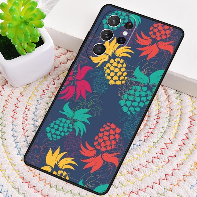 Hawaiian Tropical Neon Pineapple Silicone Phone Case For Samsung Galaxy Note 10 Pro S26 S25 S24 S23 S22 S21 Plus Ultra Cover