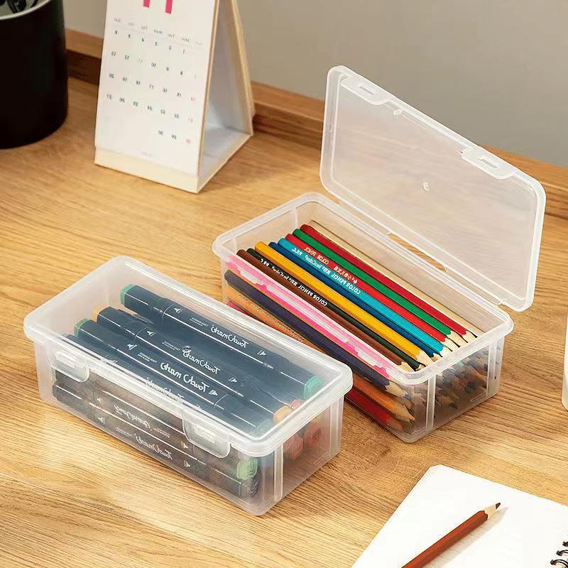 Large Capacity Transparent Pencil Storage & Stationery Box for Kids - Crayons, Drawing, Sketching Supplies