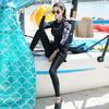 Women's Long Sleeve Quick-Dry Zipper Scuba Suit - Sun & Jellyfish Protection Surfing Beach Set