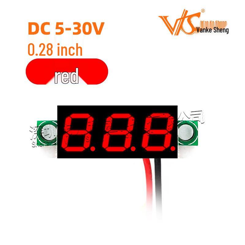 

Міні-цифровий вольтметр 0,28 з регульованим дисплеєм постійного струму, двопровідний DC5-30V, захист від зворотної полярності