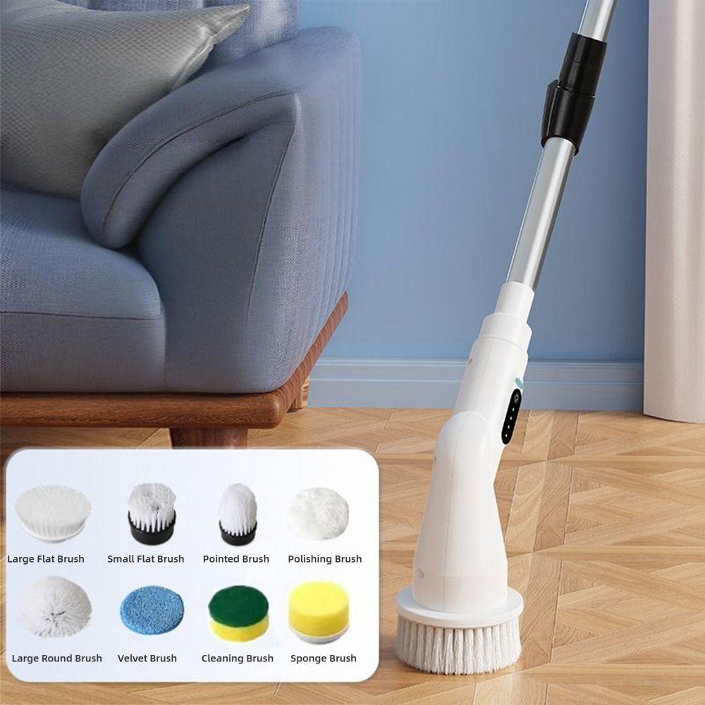 Adjustable Stretchable Arm Electric Scrubbing Brush Electric Spin Scrubber  Floor Maintenance